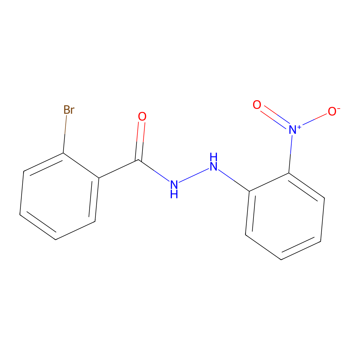 2-bromo-N'-(2-nitrophenyl)benzohydrazide molecular structure, CAS 314285-14-8