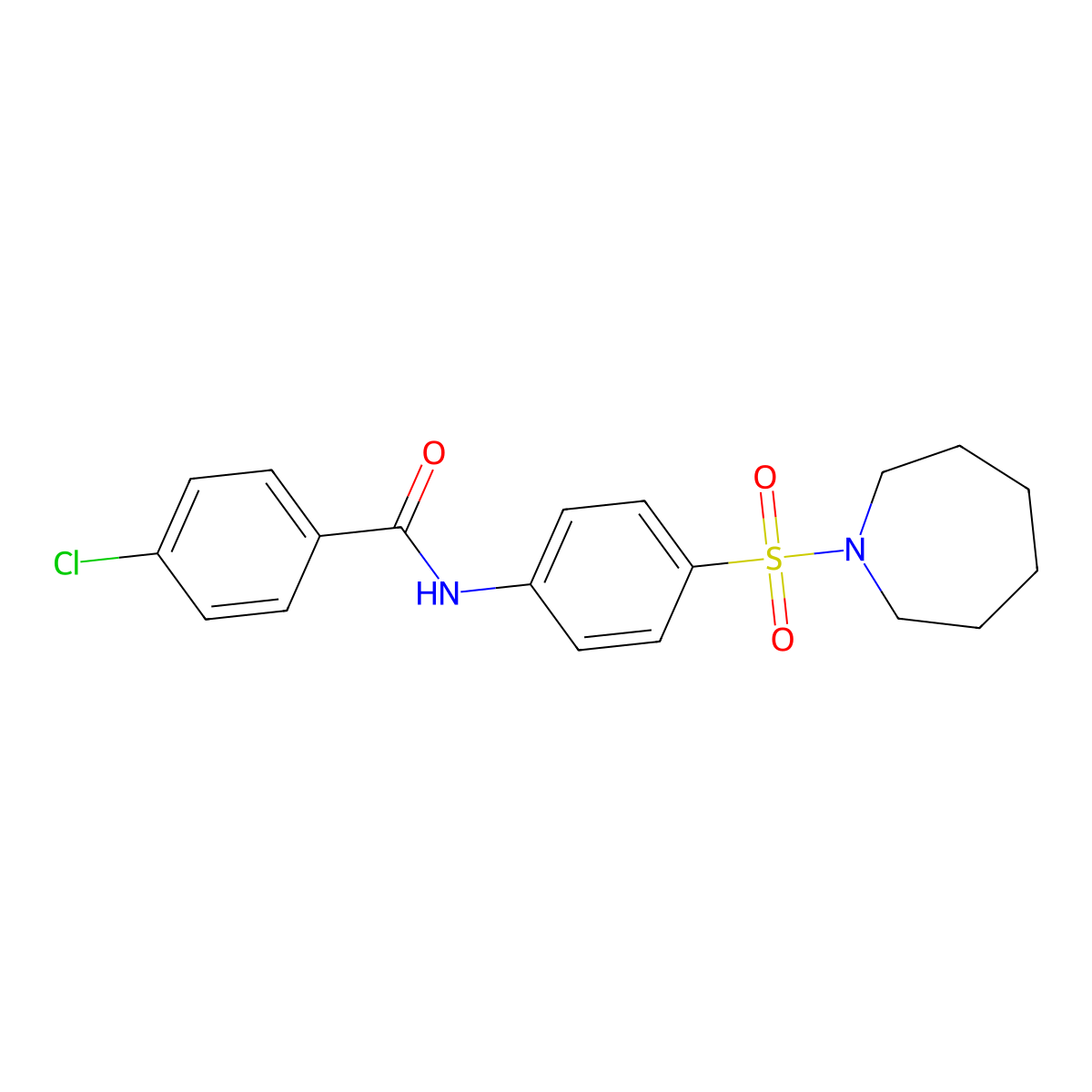 N-[4-(azepan-1-ylsulfonyl)phenyl]-4-chlorobenzamide molecular structure, CAS 314285-17-1