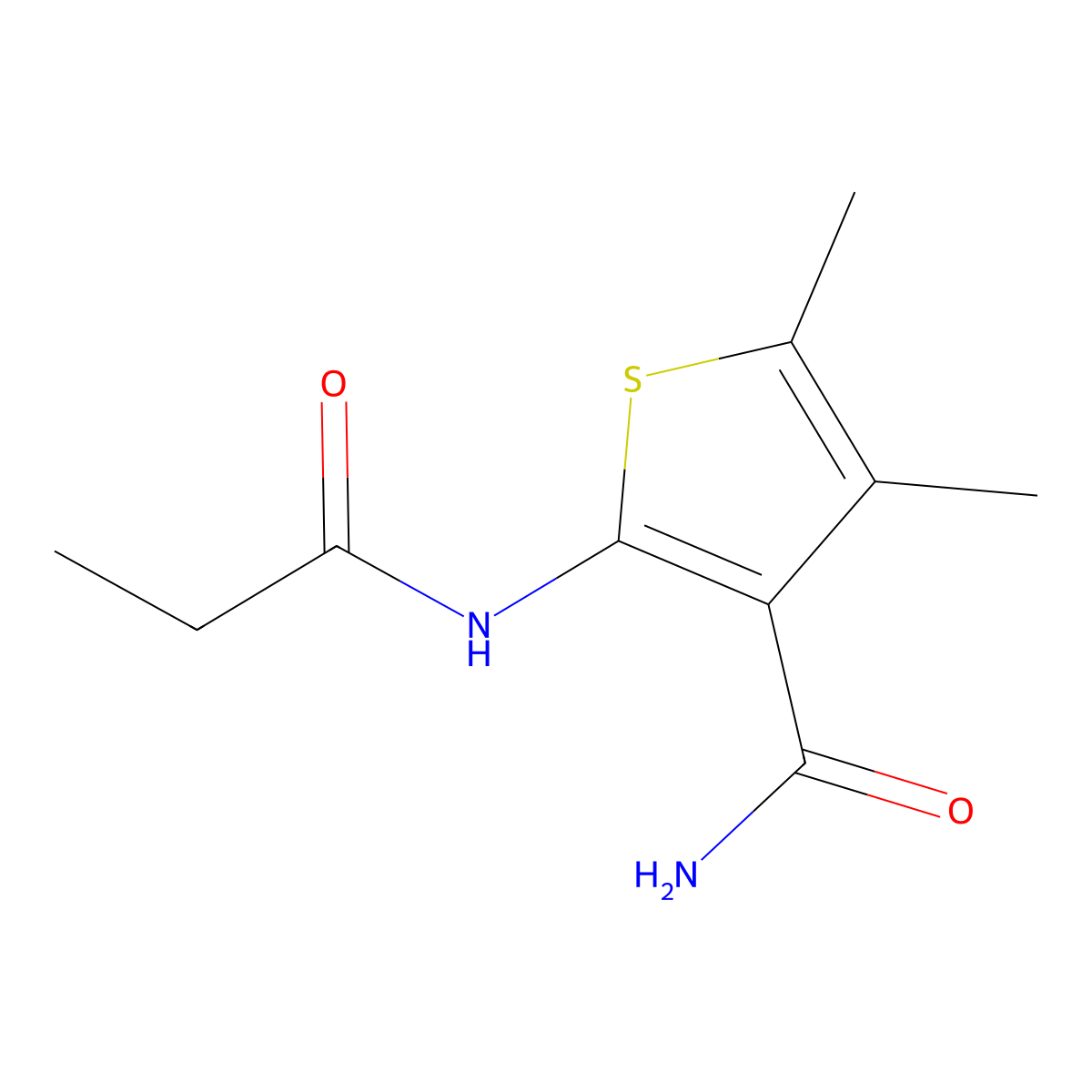 4,5-Dimethyl-2-(propanoylamino)thiophene-3-carboxamide molecular structure, CAS 314285-24-0