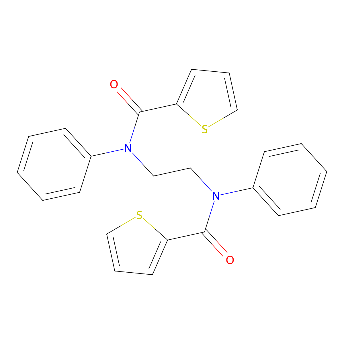 N-phenyl-N-[2-[N-(thiophene-2-carbonyl)anilino]ethyl]thiophene-2-carboxamide molecular structure, CAS 314285-25-1