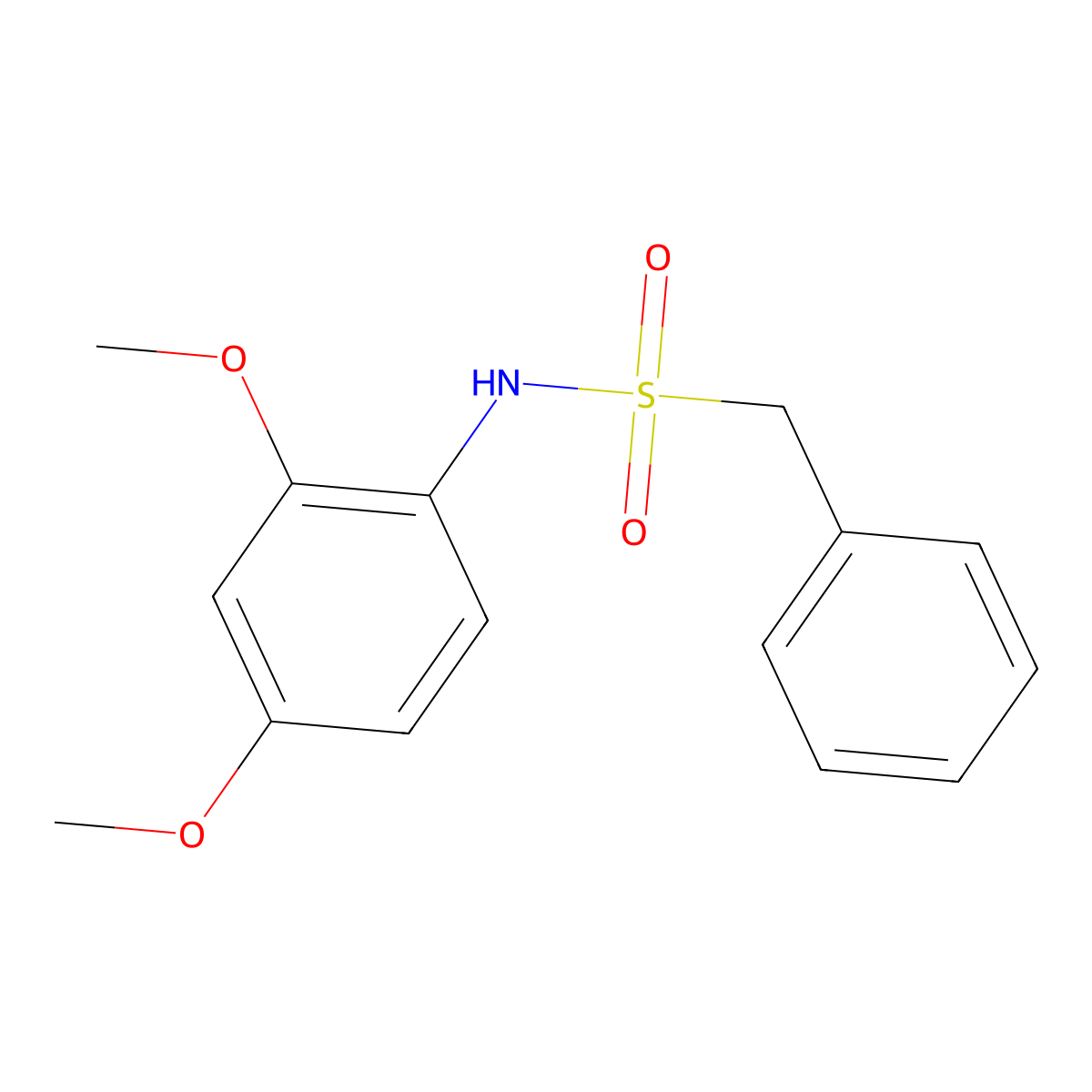 N-(2,4-dimethoxyphenyl)-1-phenylmethanesulfonamide molecular structure, CAS 314285-36-4