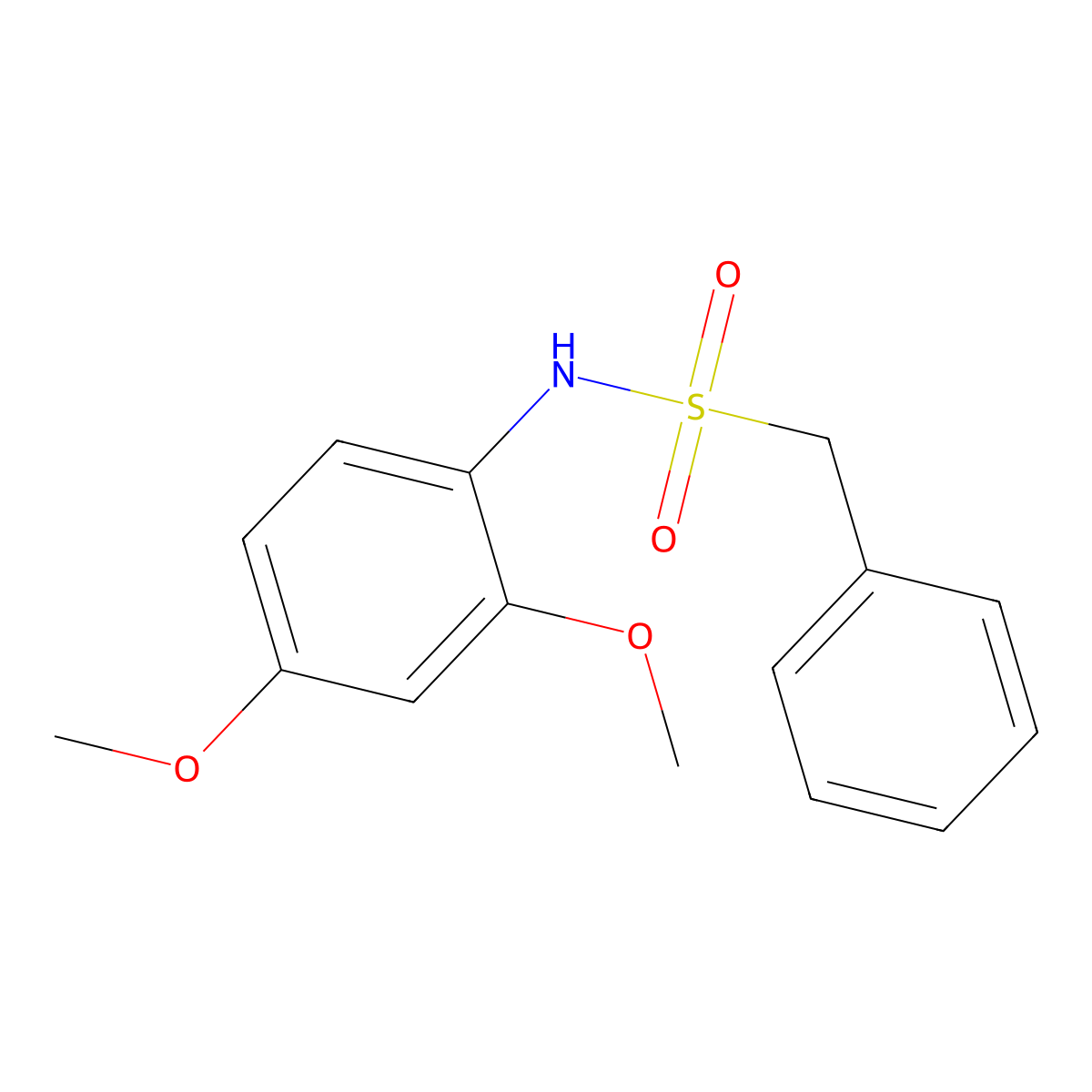 N-(2,4-dimethoxyphenyl)-1-phenylmethanesulfonamide molecular structure, CAS 314285-36-4