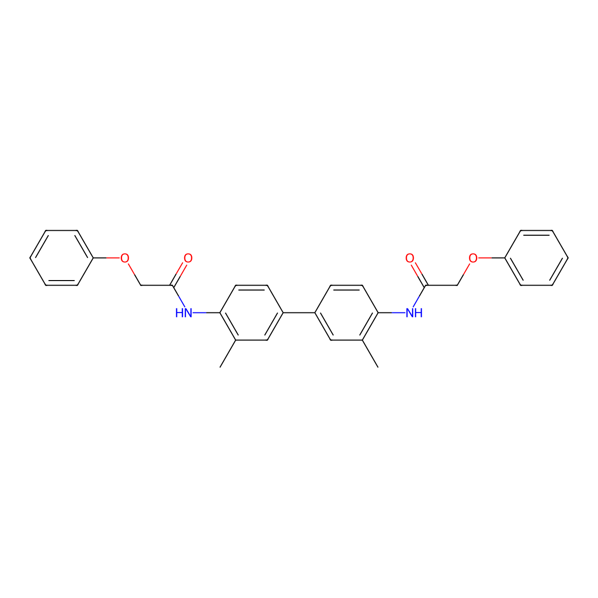 N-[2-methyl-4-[3-methyl-4-[(2-phenoxyacetyl)amino]phenyl]phenyl]-2-phenoxyacetamide molecular structure, CAS 314289-83-3