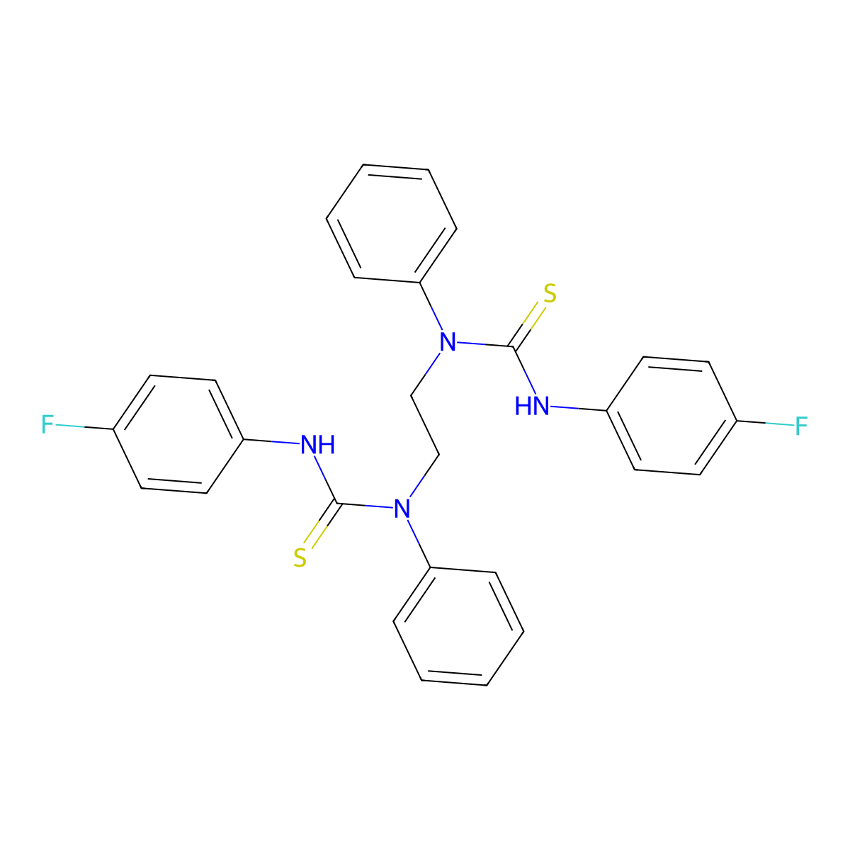 3-(4-fluorophenyl)-1-[2-[N-[(4-fluorophenyl)carbamothioyl]anilino]ethyl]-1-phenylthiourea molecular structure, CAS 314289-86-6