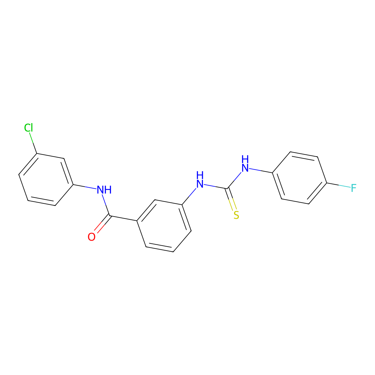 N-(3-chlorophenyl)-3-[(4-fluorophenyl)carbamothioylamino]benzamide molecular structure, CAS 314289-91-3