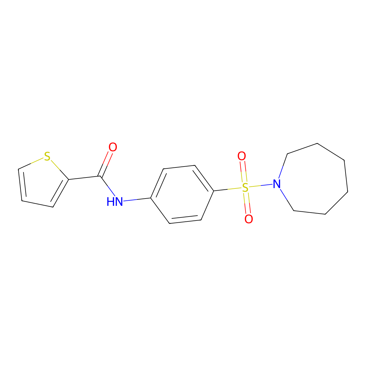 N-[4-(1-azepanylsulfonyl)phenyl]-2-thiophenecarboxamide molecular structure, CAS 314290-01-2