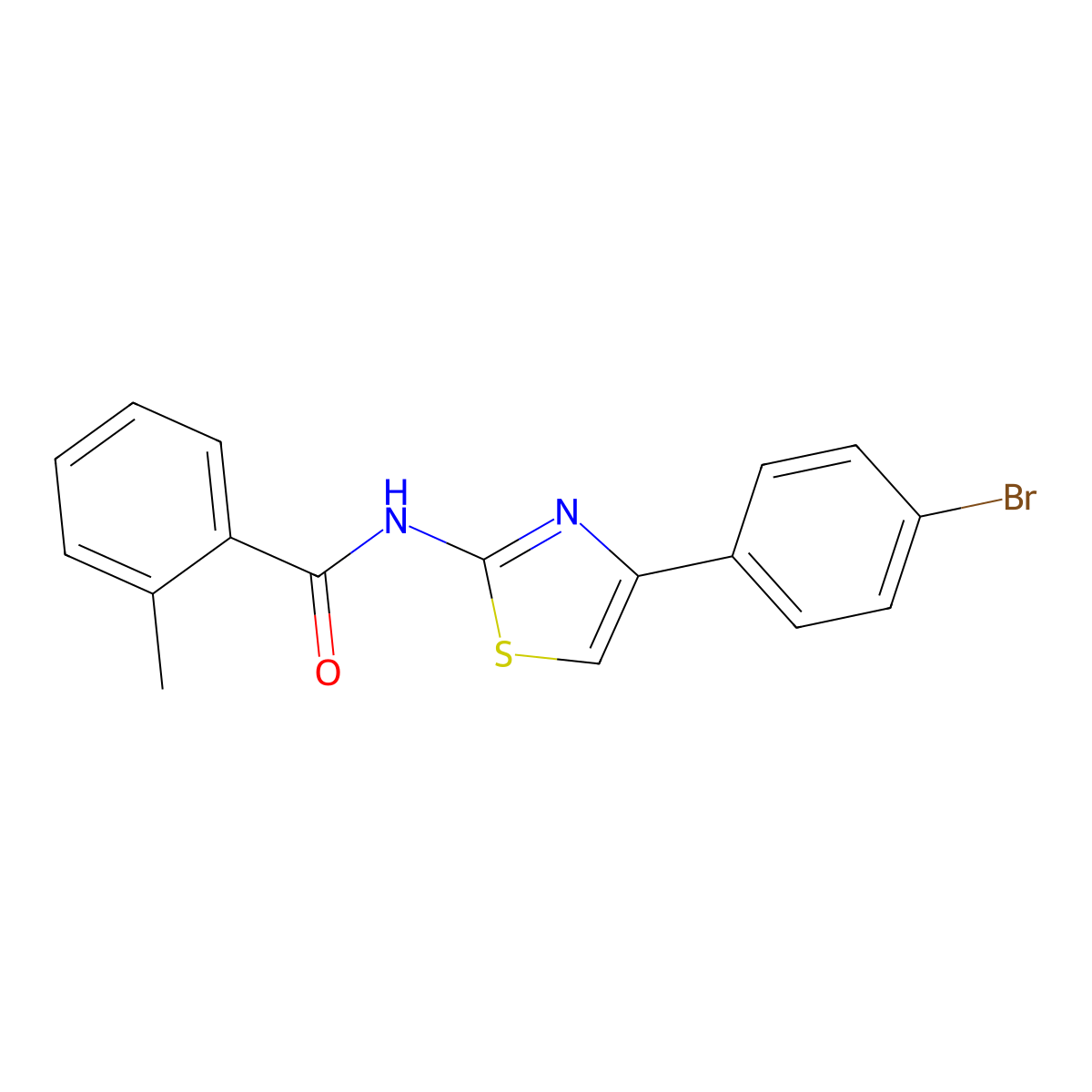 N-[4-(4-Bromophenyl)-1,3-thiazol-2-yl]-2-methylbenzamide molecular structure, CAS 314291-74-2