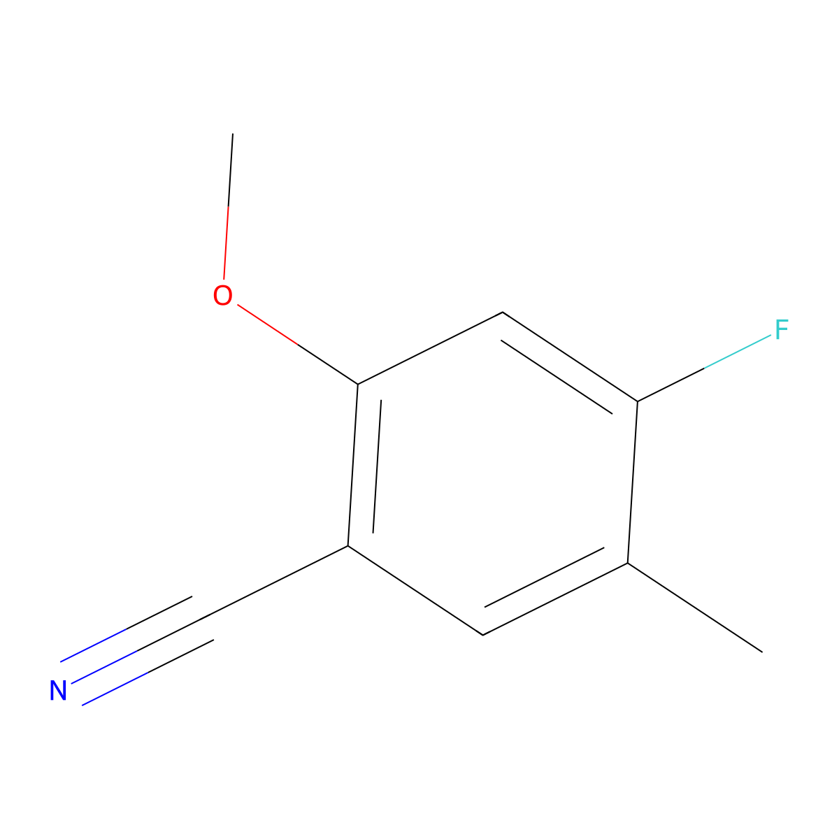 4-Fluoro-2-methoxy-5-methylbenzonitrile molecular structure, CAS 314298-16-3