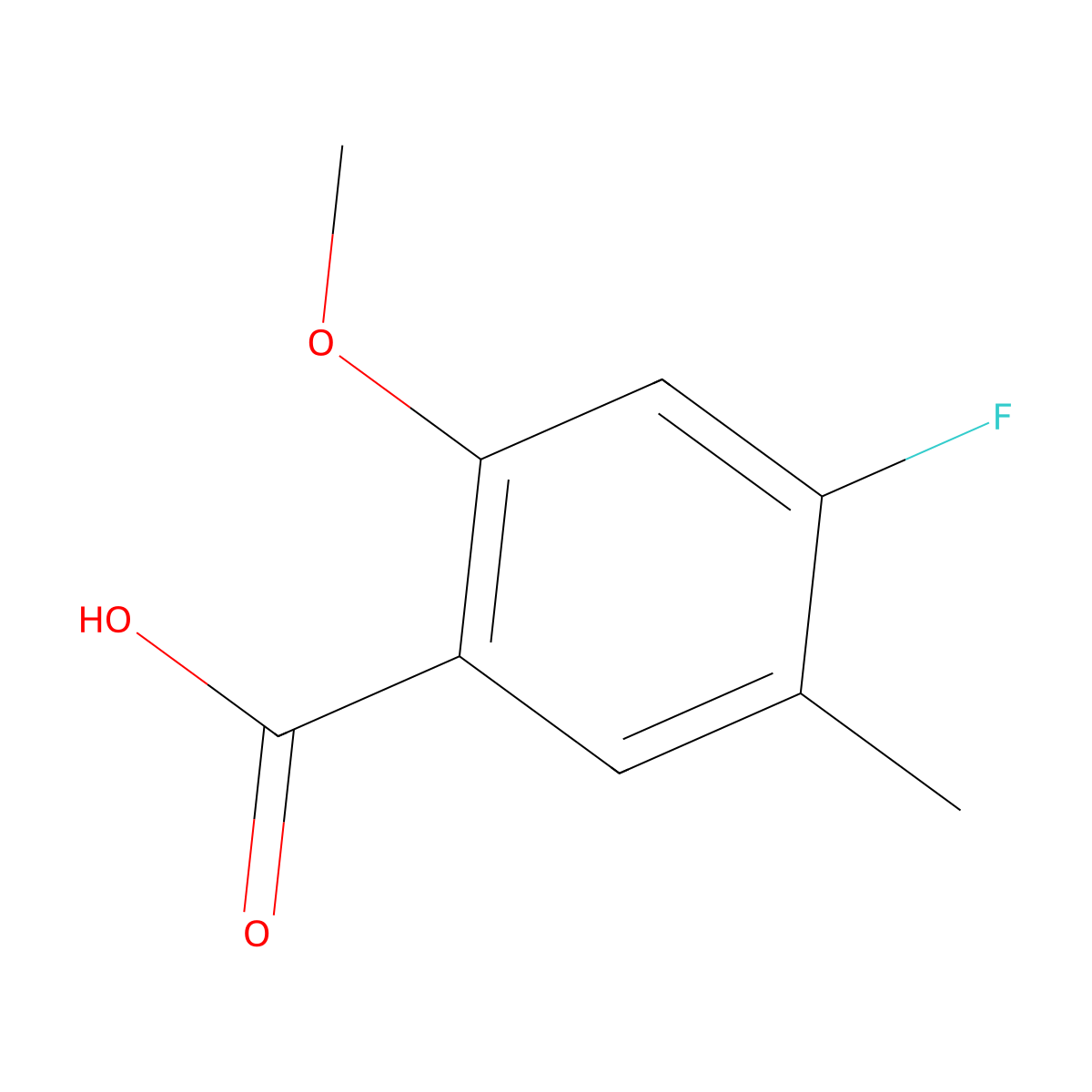 4-Fluoro-2-methoxy-5-methylbenzoic acid molecular structure, CAS 314298-17-4