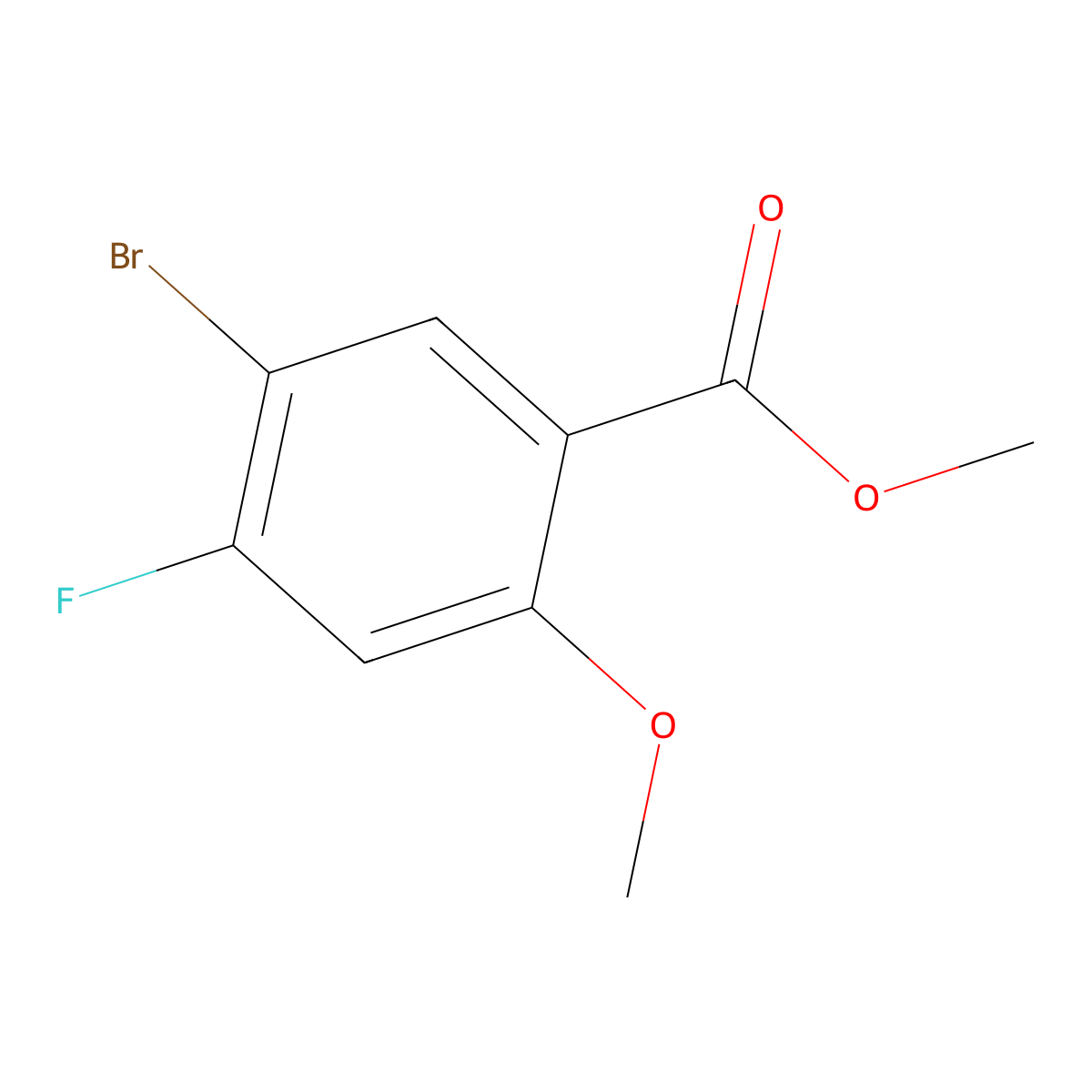 Methyl 5-bromo-4-fluoro-2-methoxybenzoate molecular structure, CAS 314298-22-1