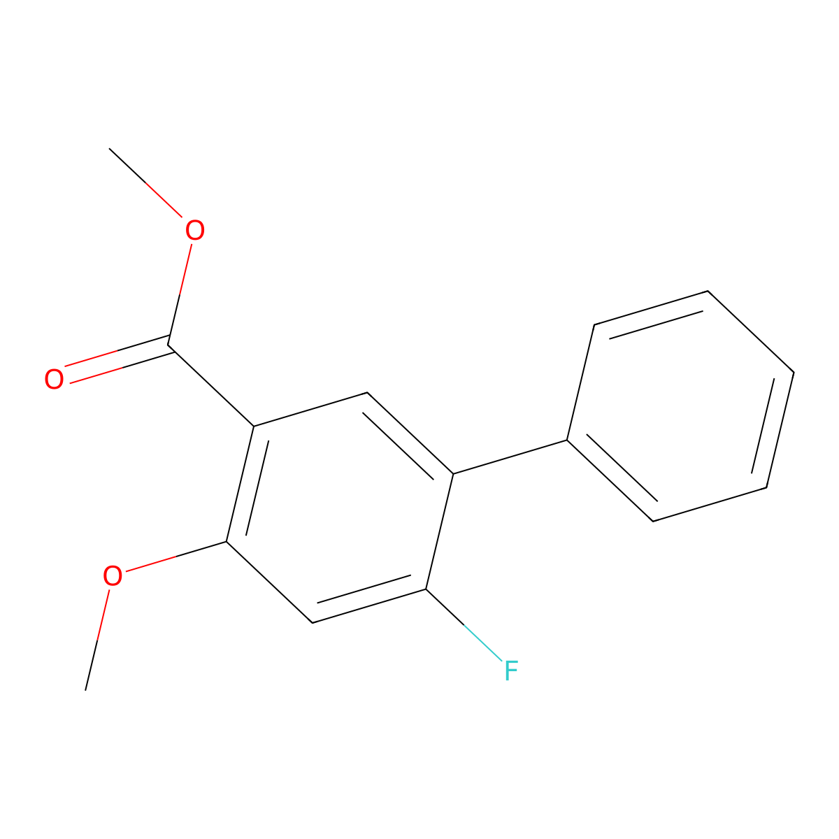 6-Fluoro-4-methoxy-biphenyl-3-carboxylic acid methyl ester molecular structure, CAS 314298-23-2