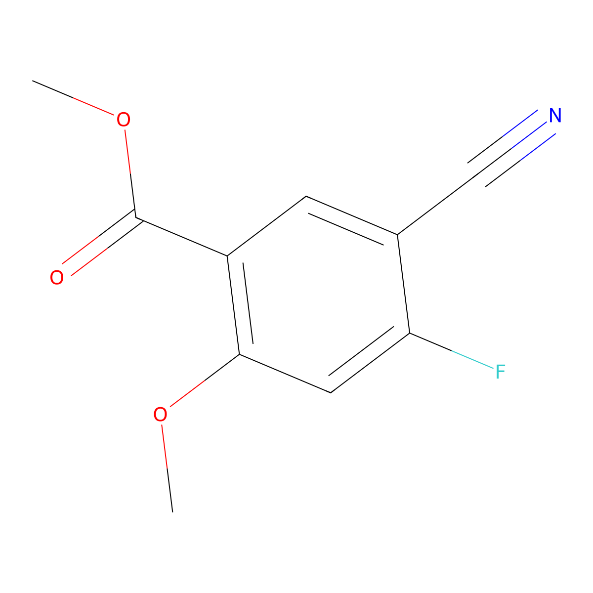 Methyl 5-cyano-4-fluoro-2-methoxybenzoate molecular structure, CAS 314298-27-6