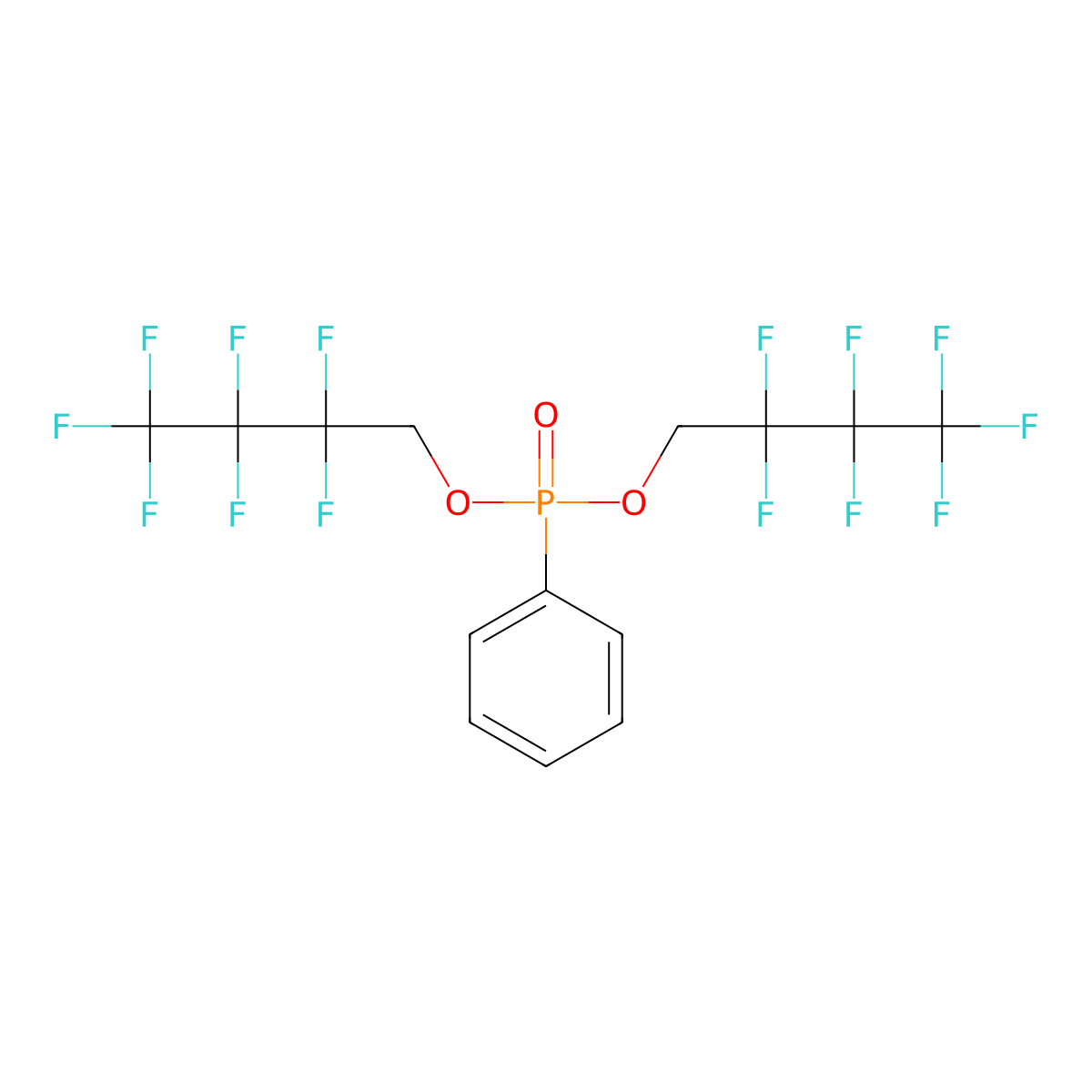 Bis(2,2,3,3,4,4,4-heptafluorobutyl) phenylphosphonate molecular structure, CAS 31430-72-5