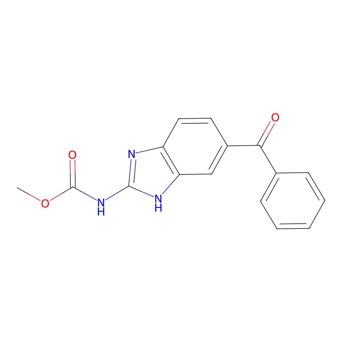 Mebendazole molecular structure, CAS 31431-39-7