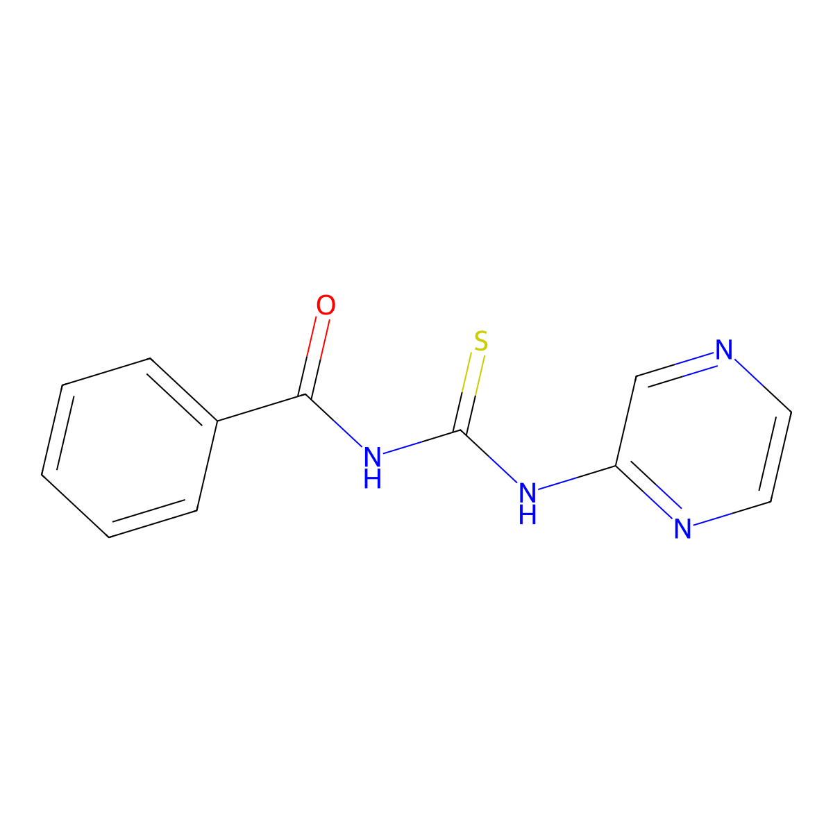 N-(pyrazin-2-ylcarbamothioyl)benzamide molecular structure, CAS 31437-04-4