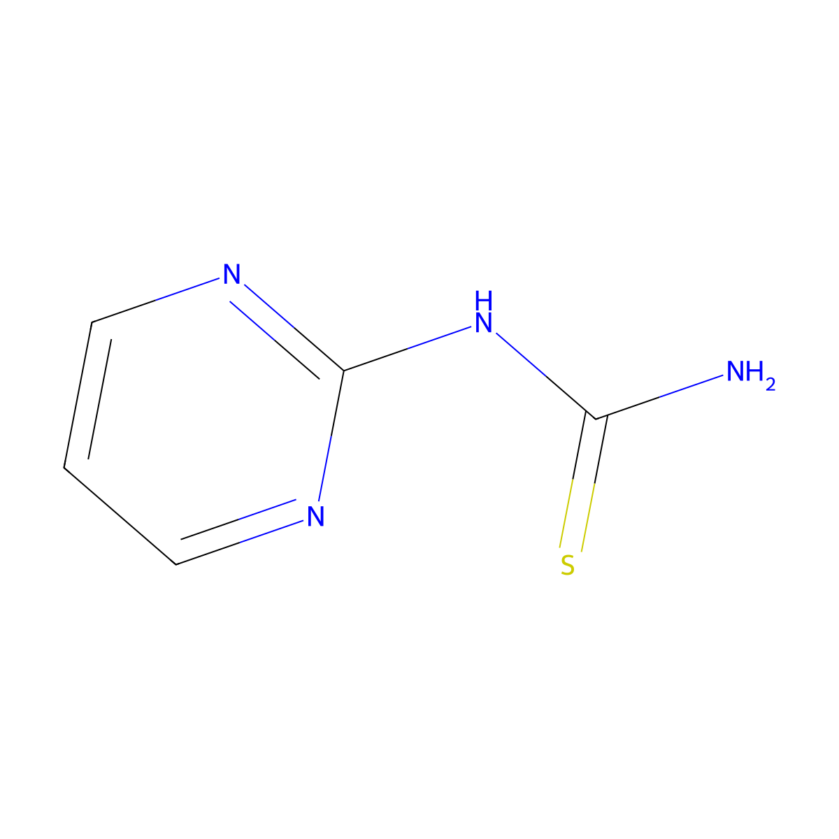 (Pyrimidin-2-yl)thiourea molecular structure, CAS 31437-20-4
