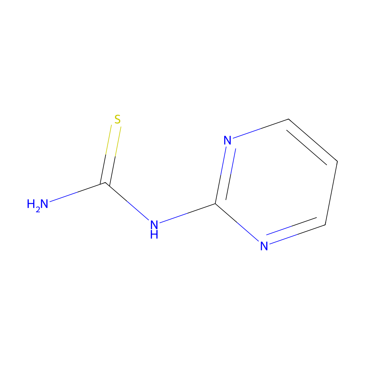 (Pyrimidin-2-yl)thiourea molecular structure, CAS 31437-20-4