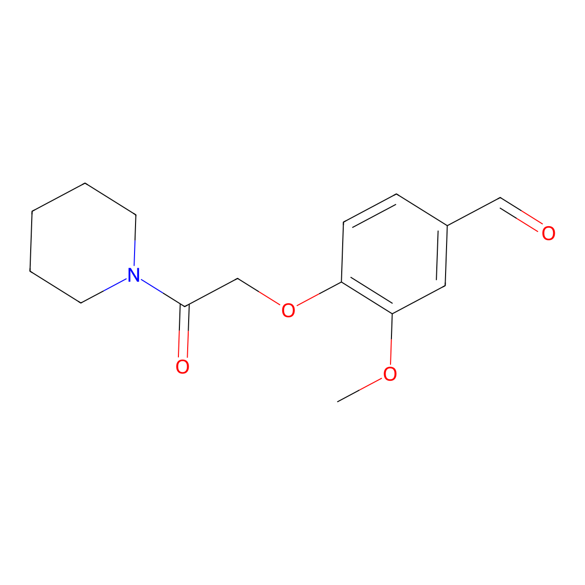 3-Methoxy-4-(2-oxo-2-piperidin-1-ylethoxy)benzaldehyde molecular structure, CAS 31438-75-2