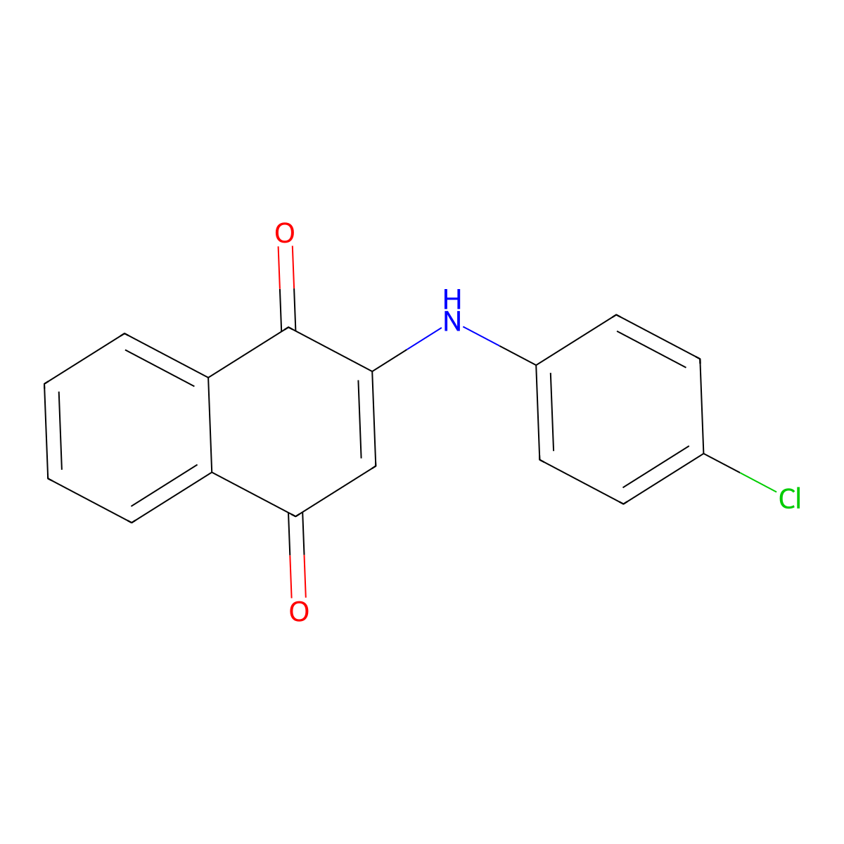 2-((4-Chlorophenyl)amino)naphthalene-1,4-dione molecular structure, CAS 3144-89-6