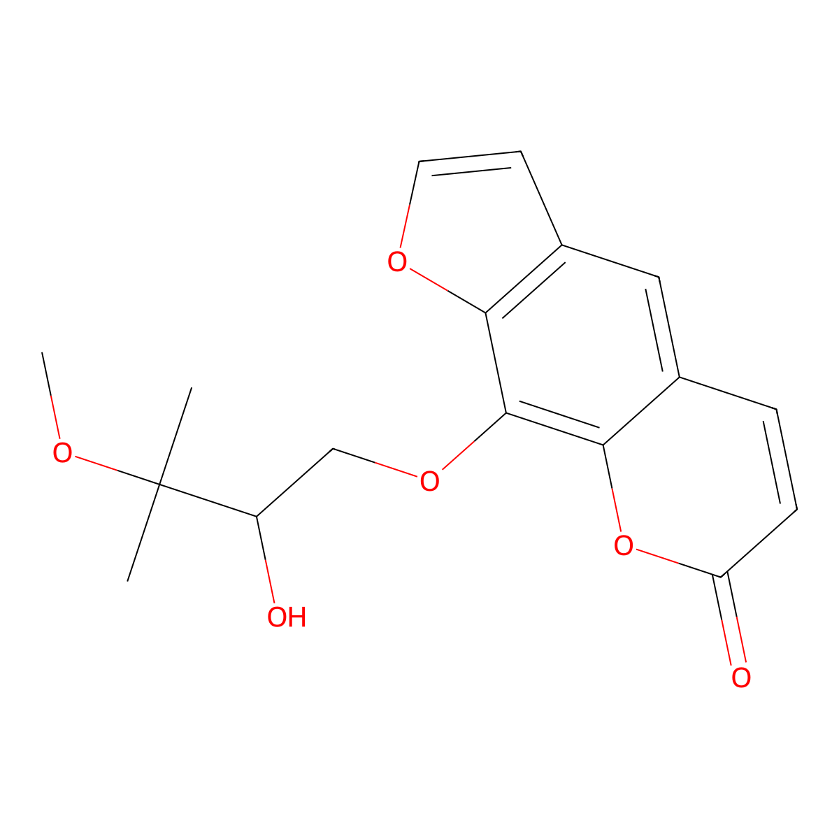 9-[(2S)-2-hydroxy-3-methoxy-3-methylbutoxy]furo[3,2-g]chromen-7-one molecular structure, CAS 31456-78-7