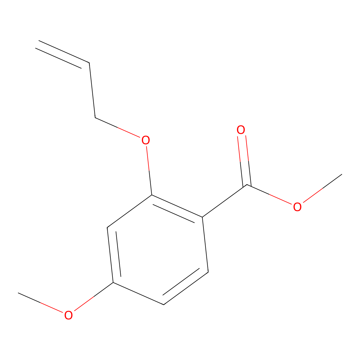 Methyl 2-(allyloxy)-4-methoxybenzoate molecular structure, CAS 31456-95-8