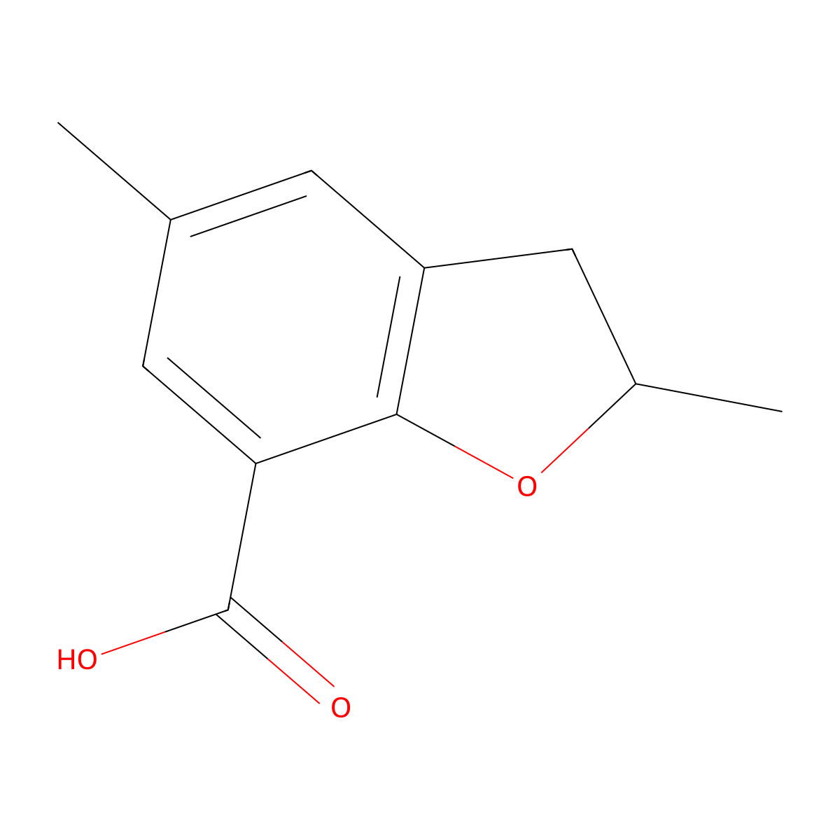 2,5-Dimethyl-2,3-dihydrobenzofuran-7-carboxylic acid molecular structure, CAS 31457-02-0