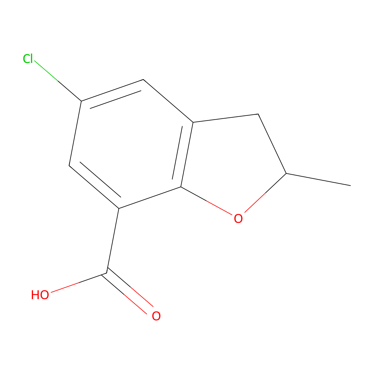 5-Chloro-2-methyl-2,3-dihydrobenzofuran-7-carboxylic acid molecular structure, CAS 31457-04-2