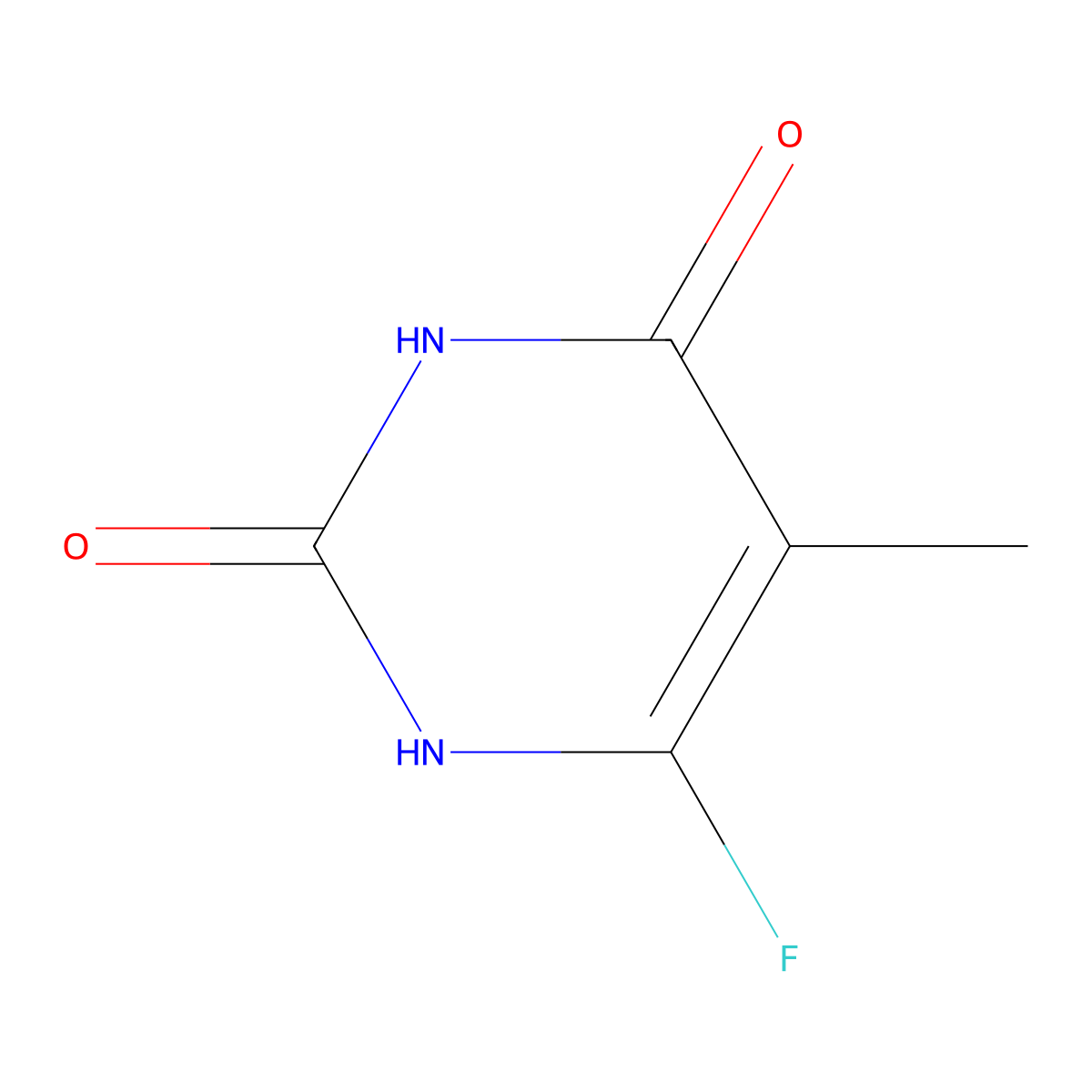 6-Fluoro-5-methyl-2,4(1H,3H)-pyrimidinedione molecular structure, CAS 31458-36-3