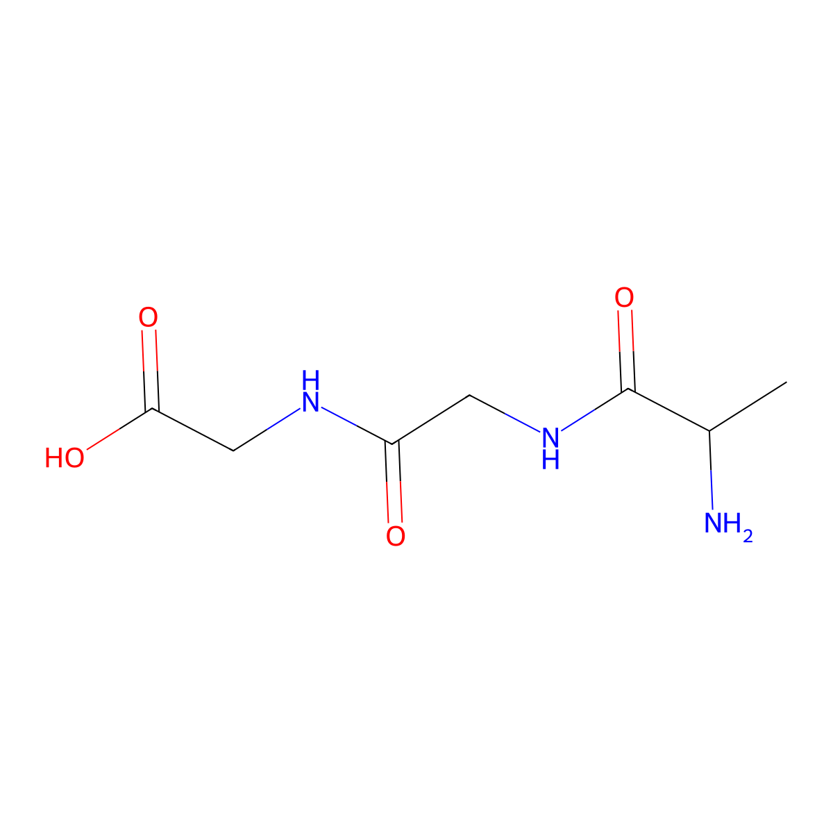 Alanyl-glycyl-glycine molecular structure, CAS 3146-40-5