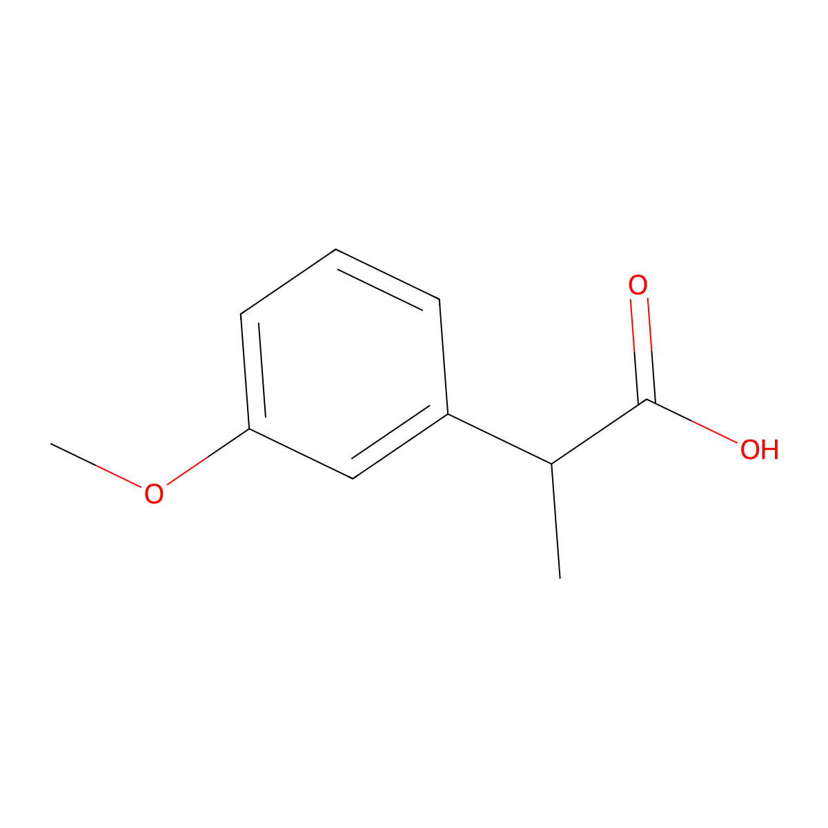 2-(3-Methoxyphenyl)propanoic acid molecular structure, CAS 3146-60-9