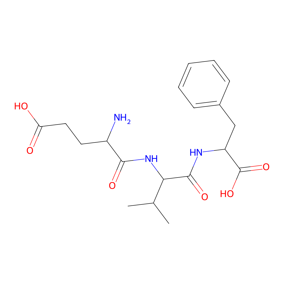 Glutamyl-valyl-phenylalanine molecular structure, CAS 31461-61-7