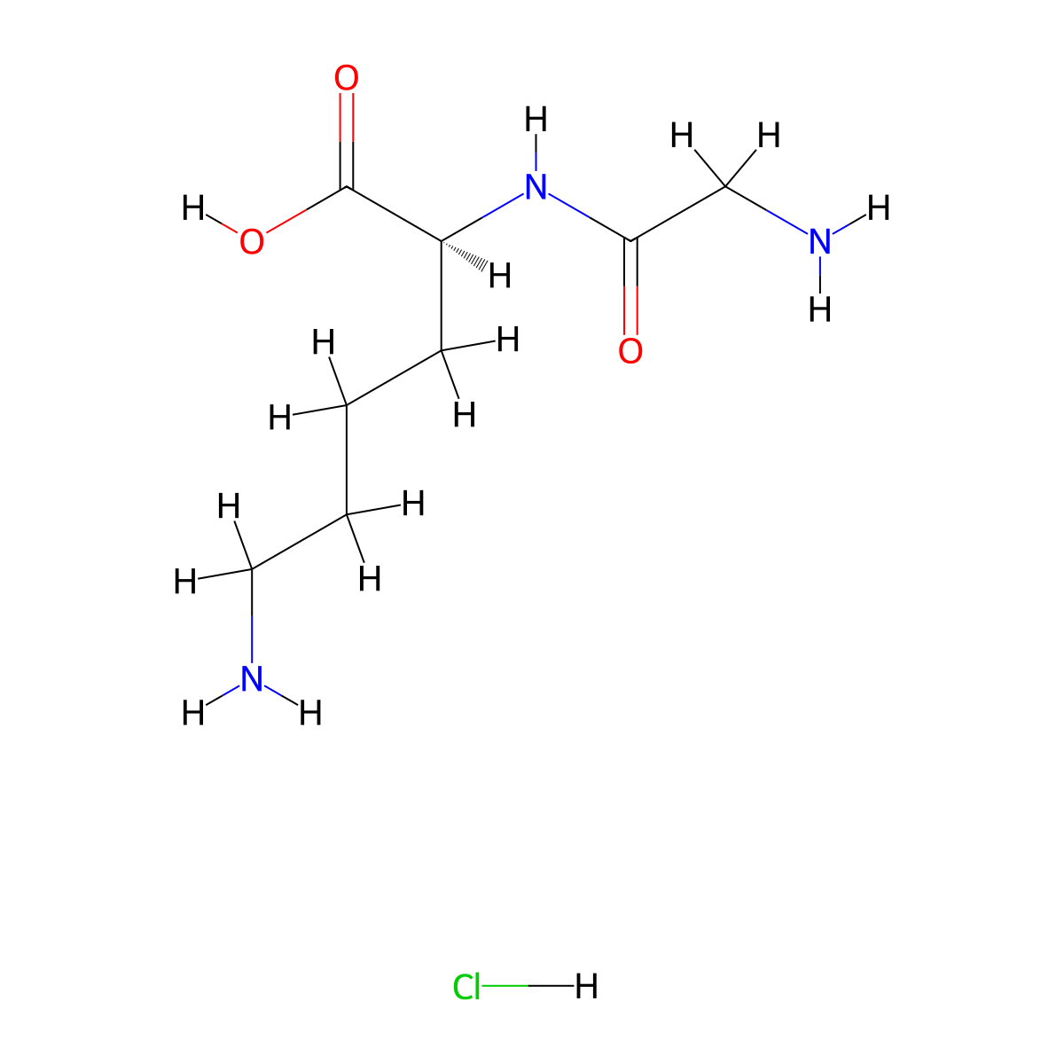 H-Gly-Lys-OH . HCl molecular structure, CAS 31461-63-9