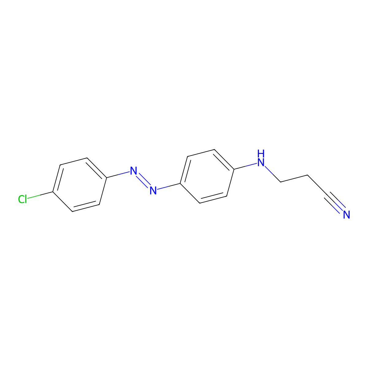 3-{4-[(4-Chlorophenyl)diazenyl]anilino}propanenitrile molecular structure, CAS 31464-02-5