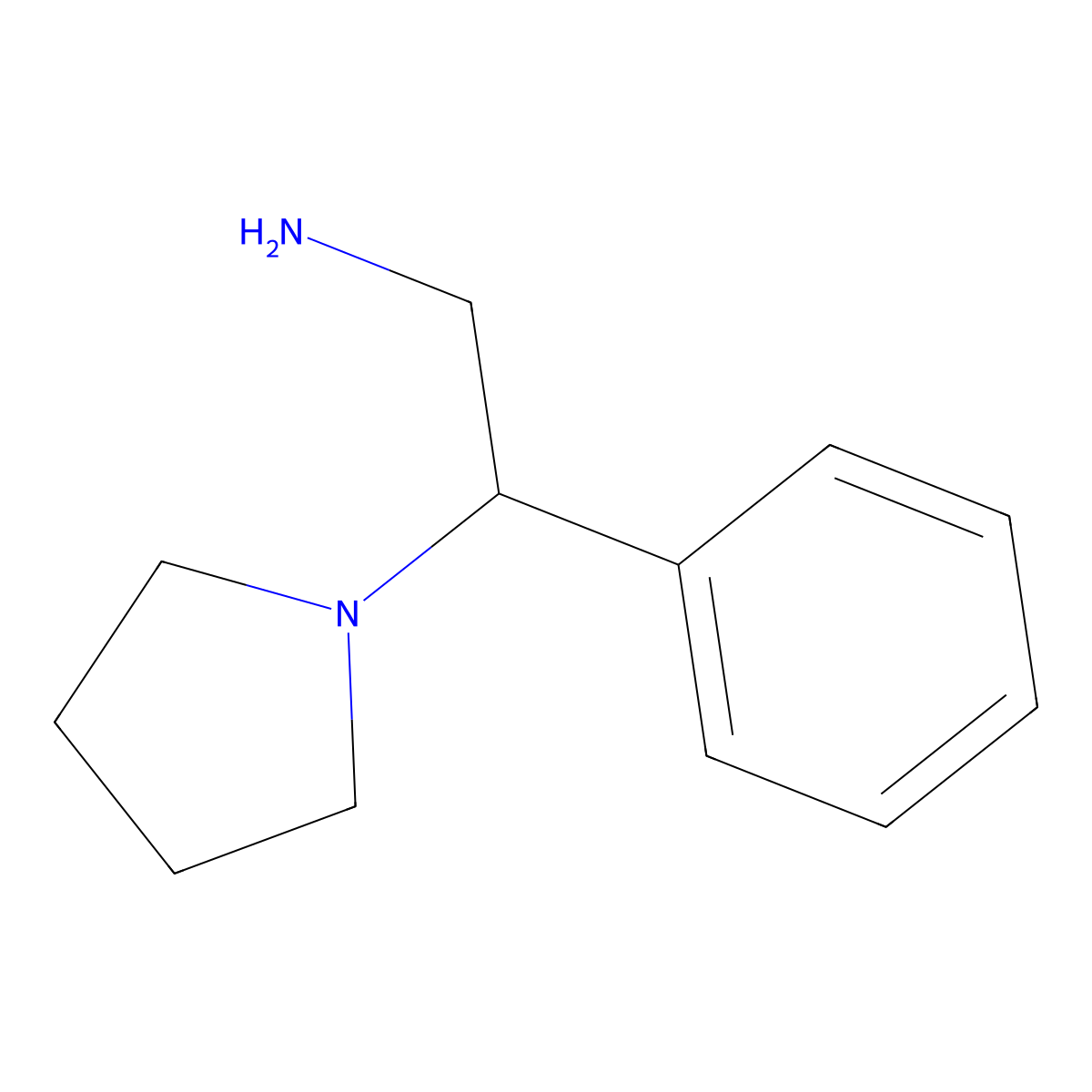 2-Phenyl-2-(pyrrolidin-1-yl)ethan-1-amine molecular structure, CAS 31466-46-3