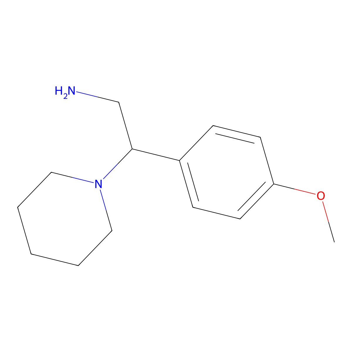 2-(4-Methoxyphenyl)-2-piperidin-1-ylethanamine molecular structure, CAS 31466-51-0