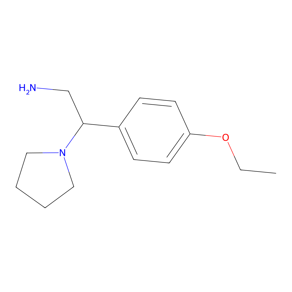 2-(4-Ethoxy-phenyl)-2-pyrrolidin-1-YL-ethylamine molecular structure, CAS 31466-56-5