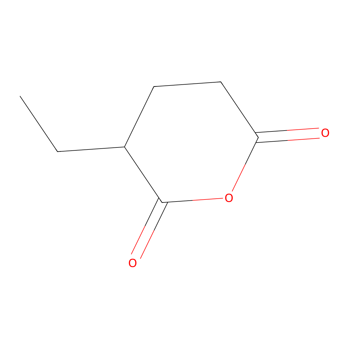 3-Ethyldihydro-2H-pyran-2,6(3H)-dione molecular structure, CAS 31468-34-5