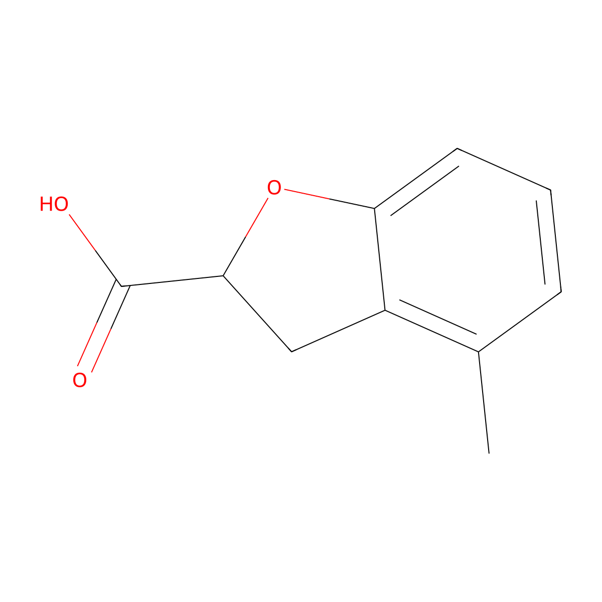 4-Methyl-2,3-dihydrobenzofuran-2-carboxylic acid molecular structure, CAS 31468-94-7