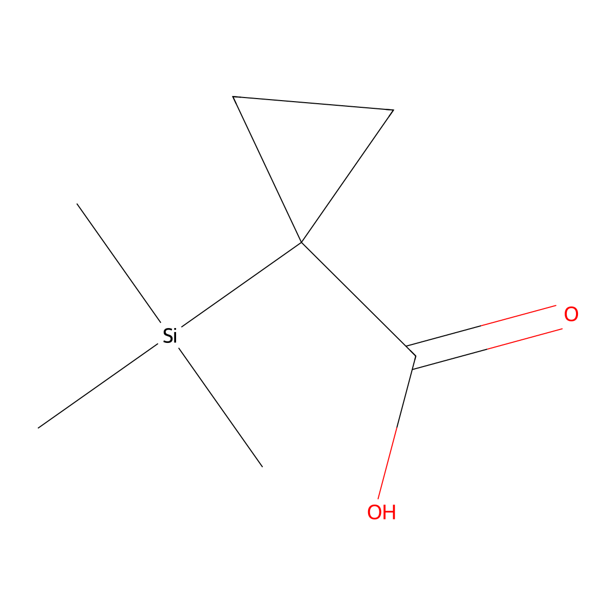 1-(Trimethylsilyl)cyclopropane-1-carboxylic acid molecular structure, CAS 31469-29-1
