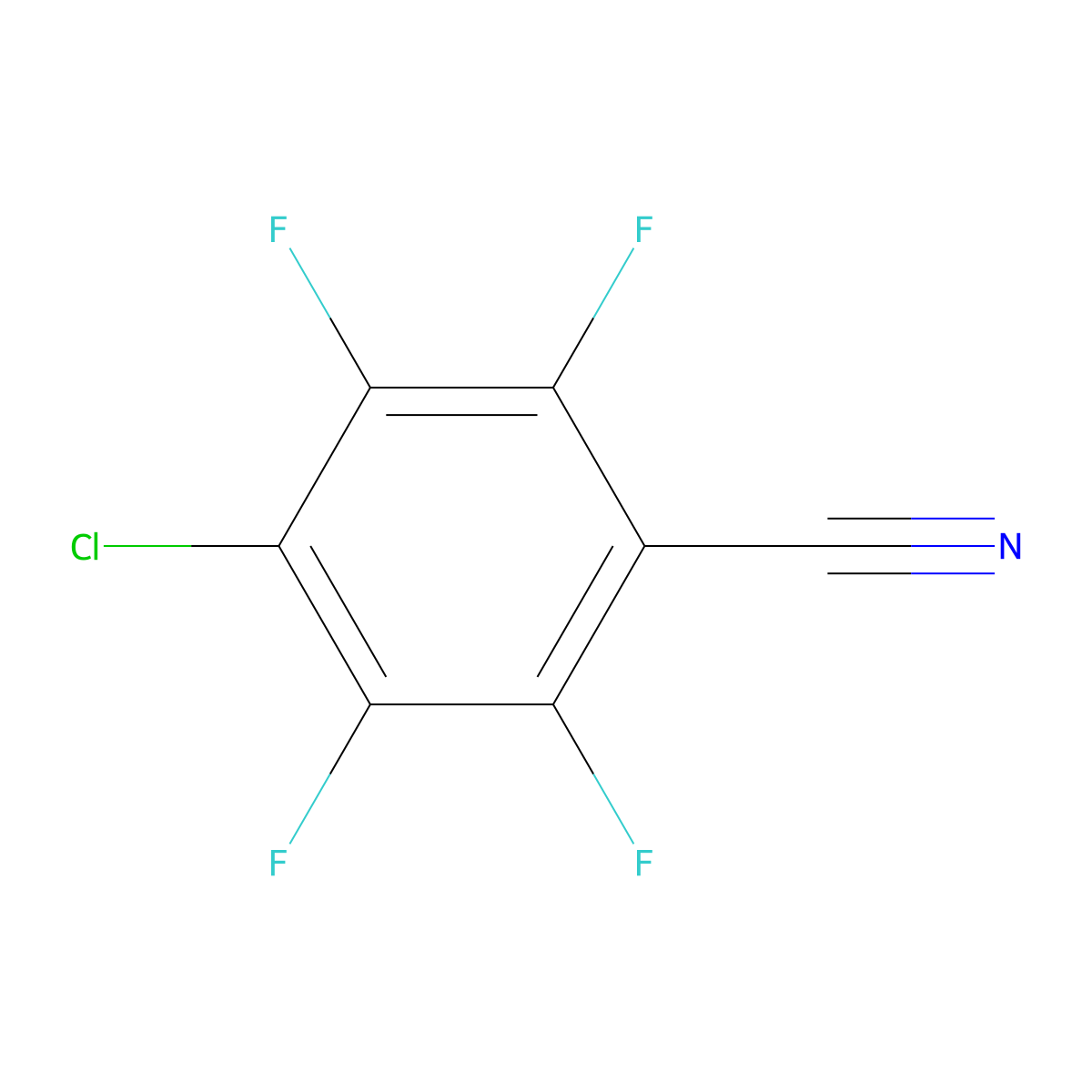 Benzonitrile, 4-chloro-2,3,5,6-tetrafluoro- molecular structure, CAS 31469-84-8