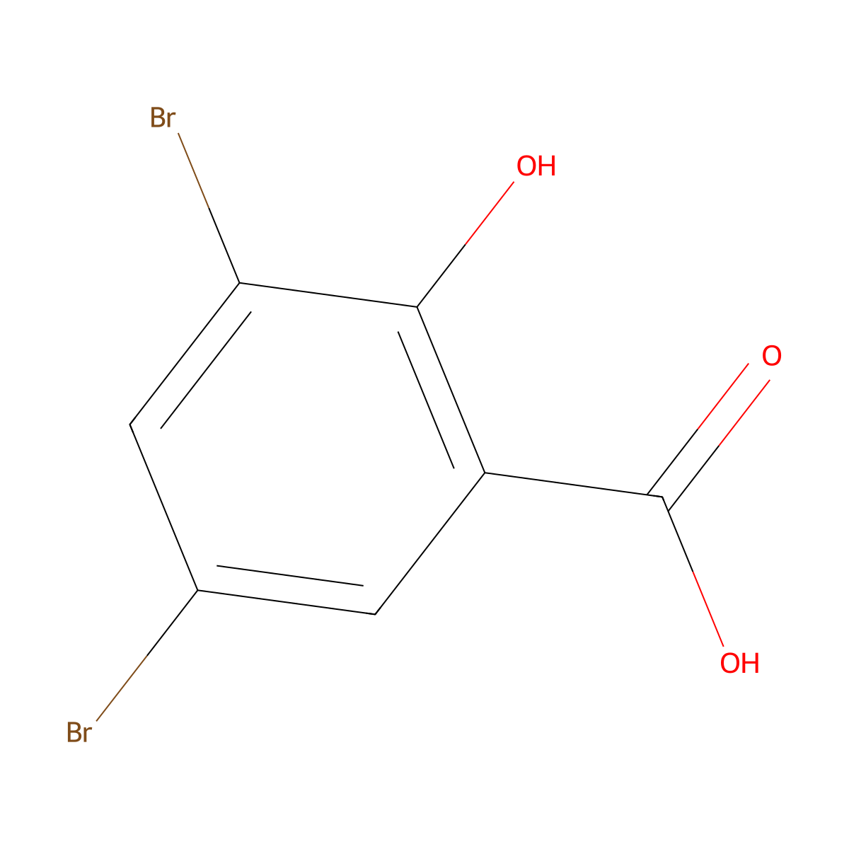 3,5-Dibromosalicylic acid molecular structure, CAS 3147-55-5