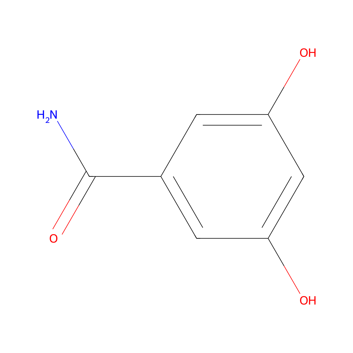 3,5-Dihydroxybenzamide molecular structure, CAS 3147-62-4