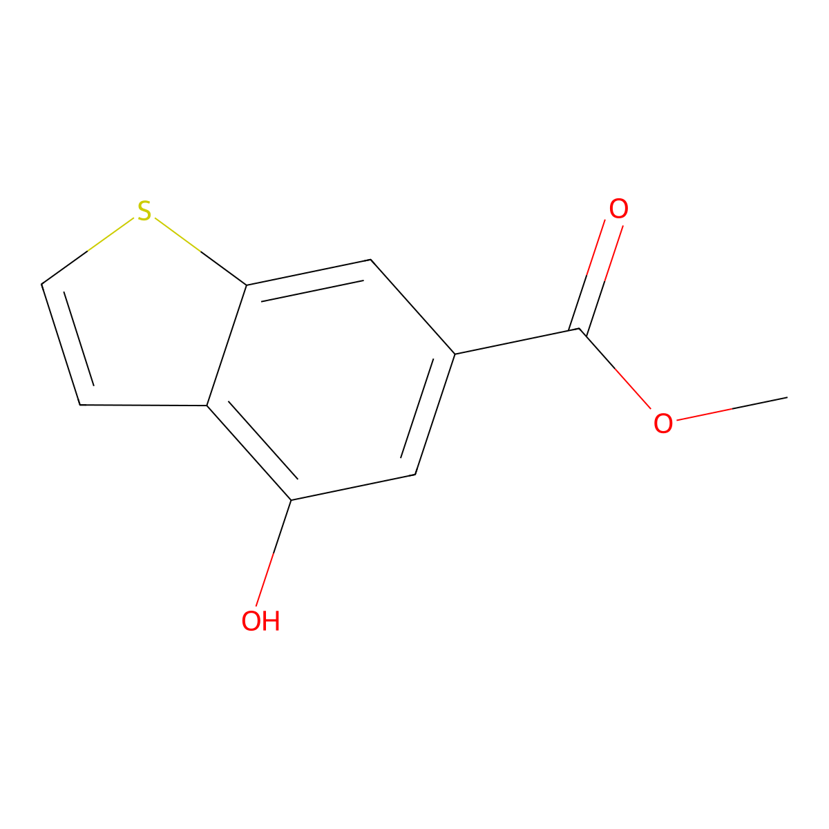 Methyl 4-Hydroxy-1-benzothiophene-6-carboxylate molecular structure, CAS 314725-14-9