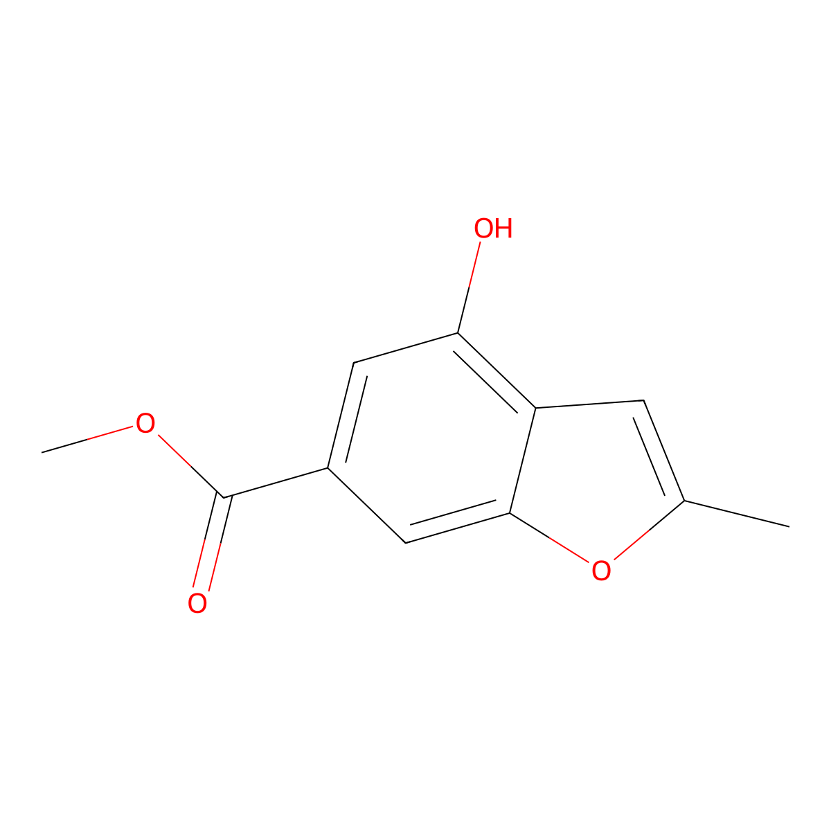 Methyl 4-hydroxy-2-methylbenzofuran-6-carboxylate molecular structure, CAS 314725-17-2