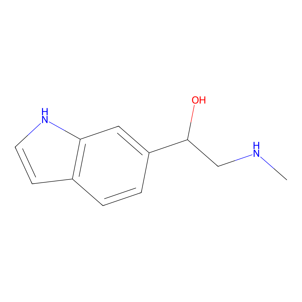 1-(1H-indol-6-yl)-2-(methylamino)ethanol molecular structure, CAS 314727-60-1