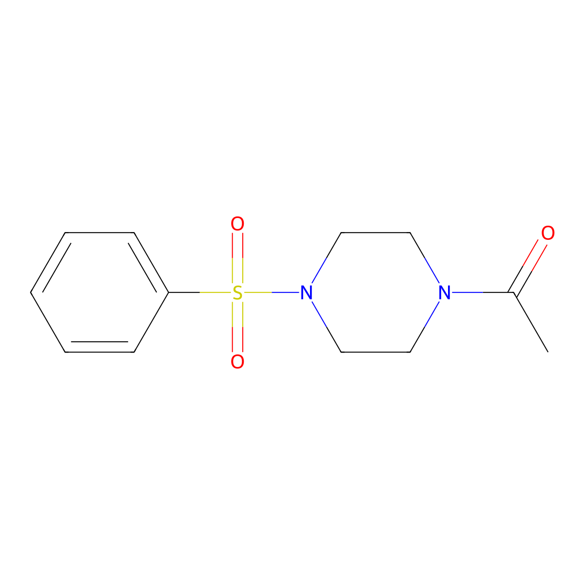 1-Acetyl-4-(phenylsulfonyl)piperazine molecular structure, CAS 314728-83-1