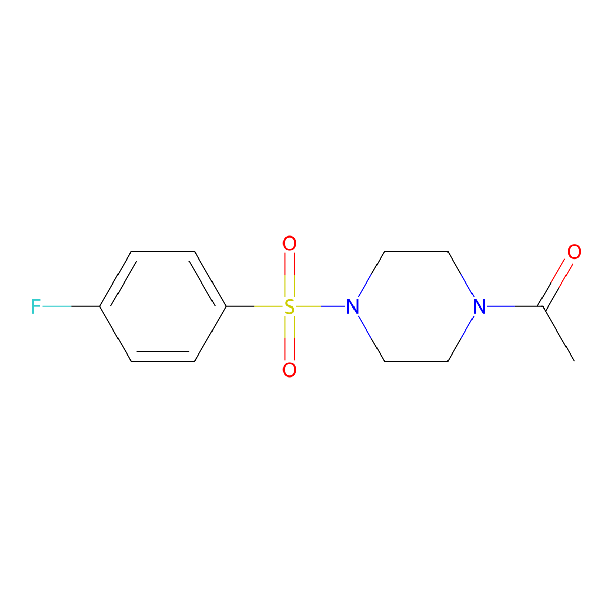 1-[4-(4-Fluorophenyl)sulfonylpiperazin-1-yl]ethanone molecular structure, CAS 314728-84-2