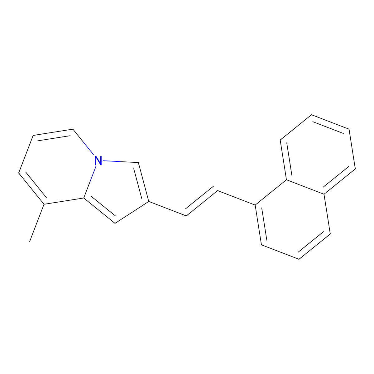 8-Methyl-2-[(E)-2-(naphthalen-1-yl)ethenyl]indolizine molecular structure, CAS 314731-96-9
