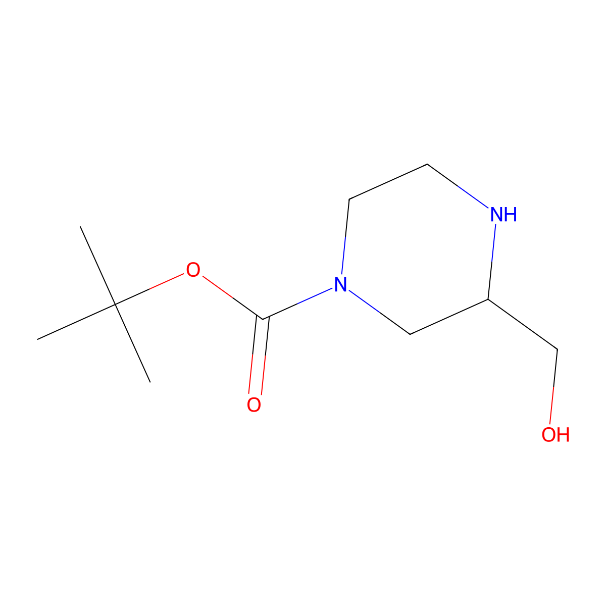tert-butyl (3S)-3-(hydroxymethyl)piperazine-1-carboxylate molecular structure, CAS 314741-40-7