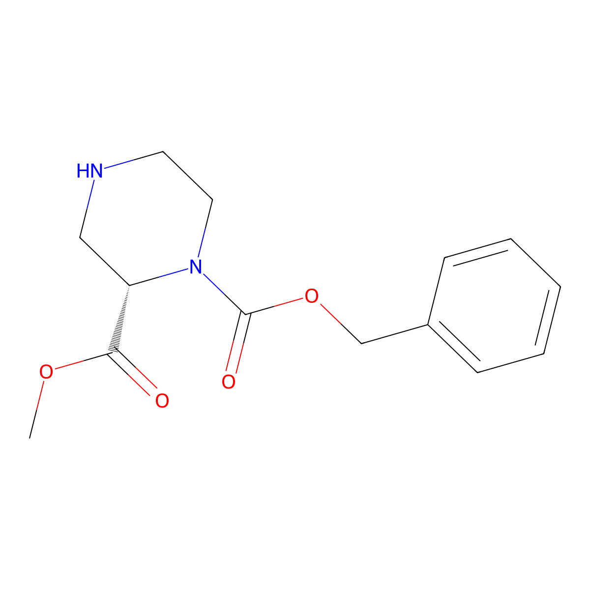 1-Benzyl 2-methyl (2S)-piperazine-1,2-dicarboxylate molecular structure, CAS 314741-63-4